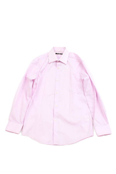 Michael Michael Kors Mens Pink Cotton Point Spread Collar Dress Shirt Size S