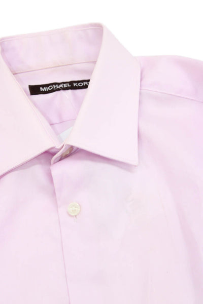 Michael Michael Kors Mens Pink Cotton Point Spread Collar Dress Shirt Size S