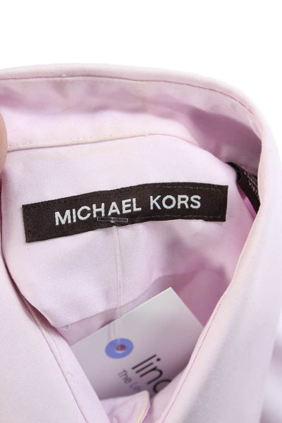Michael Michael Kors Mens Pink Cotton Point Spread Collar Dress Shirt Size S