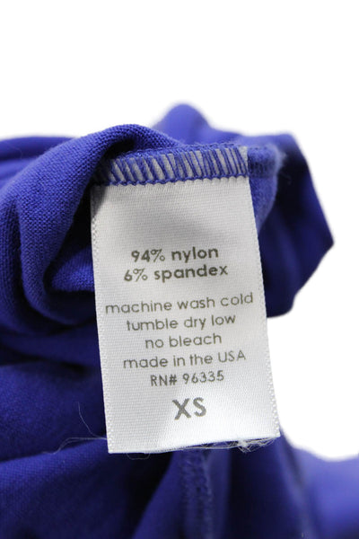 Susana Monaco Womens Blouse Blue Sleeveless Round Neck Nylon Spandex Size S