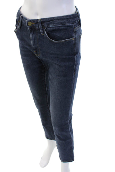 Frame Womens Cropped Bootcut Dark Blue Mid Rise Jeans Size 28