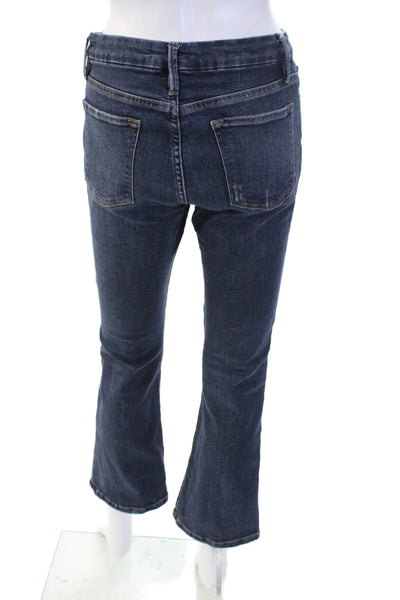 Frame Womens Cropped Bootcut Dark Blue Mid Rise Jeans Size 28