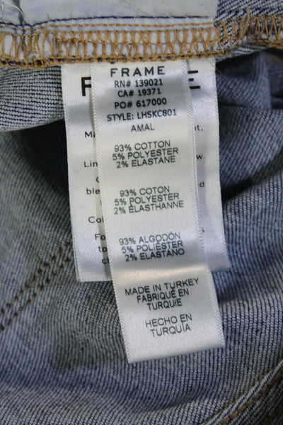 Frame Women Ankle Skinny Cropped Mid-Rise Blue Jeans 24in Inseam Size 29