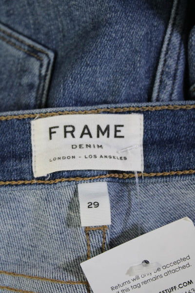 Frame Women Ankle Skinny Cropped Mid-Rise Blue Jeans 24in Inseam Size 29