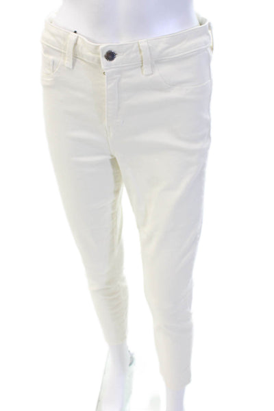L'Agence Women Ankle Cropped High Waist White Jeans Size 30