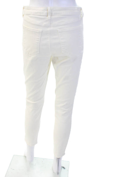 L'Agence Women Ankle Cropped High Waist White Jeans Size 30