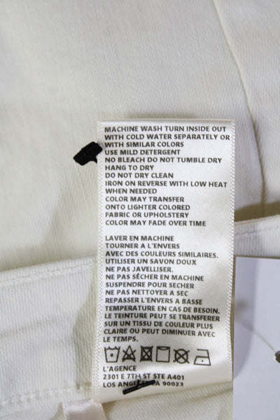 L'Agence Women Ankle Cropped High Waist White Jeans Size 30