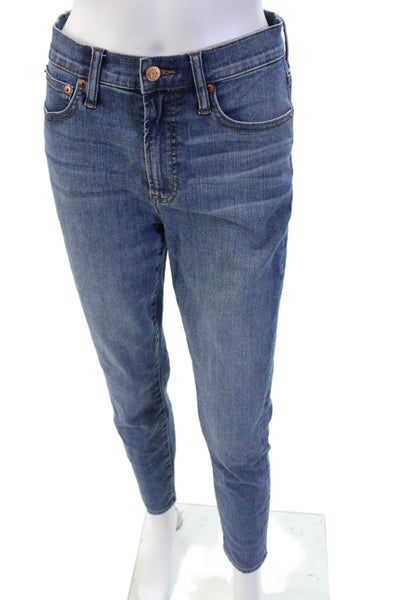 J Crew Womens Blue Ankle Cropped Skinny Jeans Mid Rise Size 27