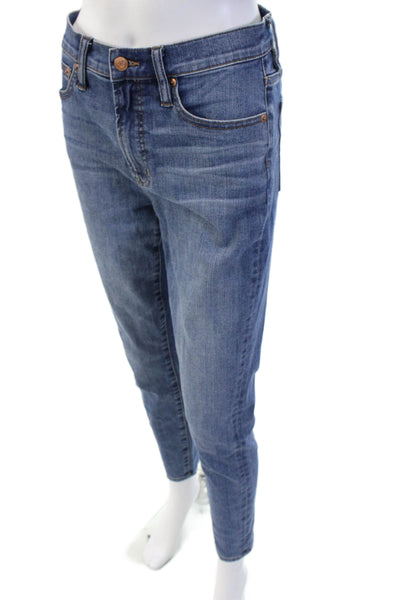 J Crew Womens Blue Ankle Cropped Skinny Jeans Mid Rise Size 27