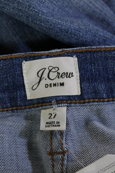 J Crew Womens Blue Ankle Cropped Skinny Jeans Mid Rise Size 27