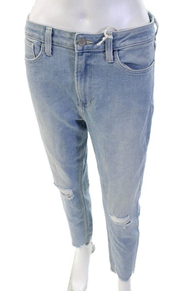 Just Black Denim Women Boyfriend Cropped High Waist Light Blue Jeans Size 29