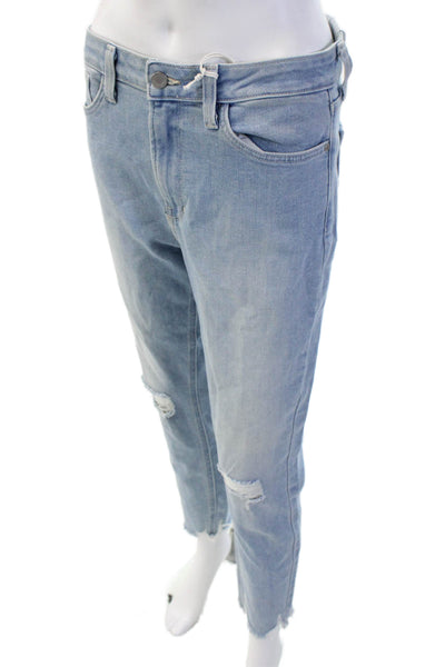 Just Black Denim Women Boyfriend Cropped High Waist Light Blue Jeans Size 29