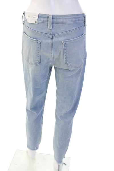 Just Black Denim Women Boyfriend Cropped High Waist Light Blue Jeans Size 29