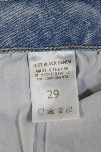 Just Black Denim Women Boyfriend Cropped High Waist Light Blue Jeans Size 29