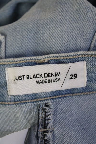 Just Black Denim Women Boyfriend Cropped High Waist Light Blue Jeans Size 29