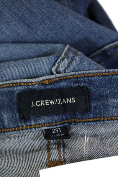 J Crew Womens Skinny Mid Rise Blue Jeans Tall Size 29
