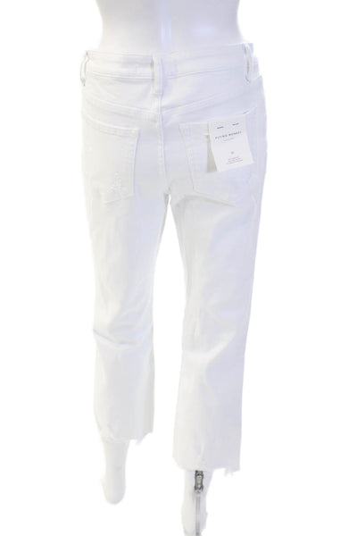 Flying Monkey Womens Cropped High Waist White Jeans Size 29