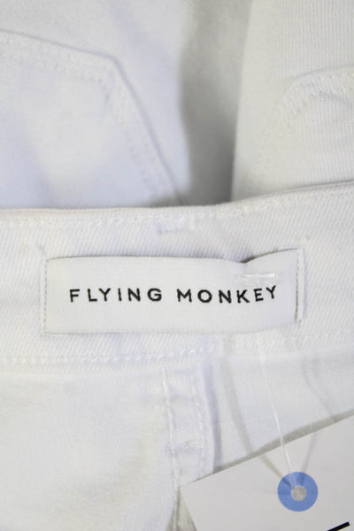 Flying Monkey Womens Cropped High Waist White Jeans Size 29