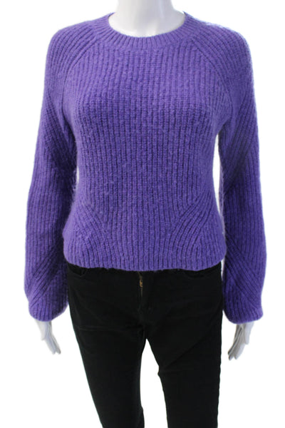 Intermix Womens Purple Crew Neck Zip Pullover Sweater Size PP