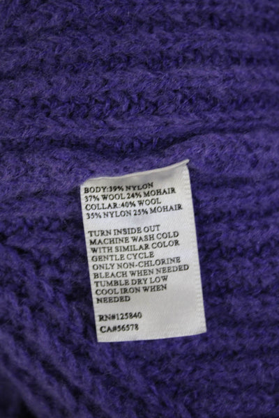 Intermix Womens Purple Crew Neck Zip Pullover Sweater Size PP