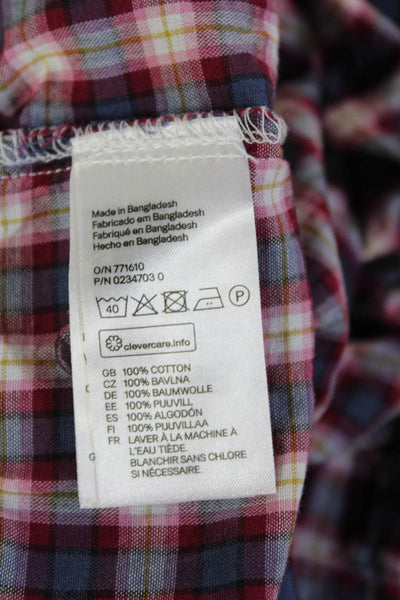 L.O.G.G. Women Blue Plaid Cotton Collared Button-Up Long Sleeve 90s Size 10