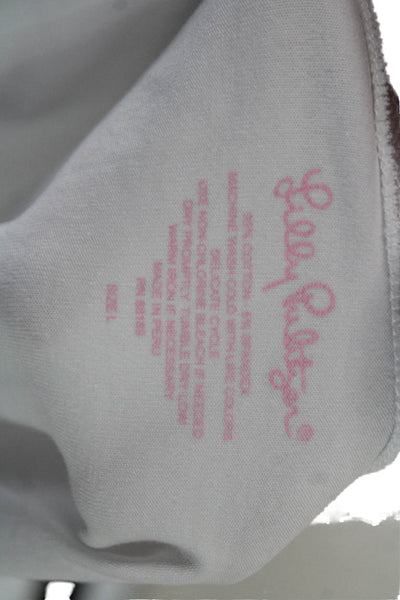 Lily Pulitzer Womens Sleeveless Basic Cotton Tank White Round Neck Size L