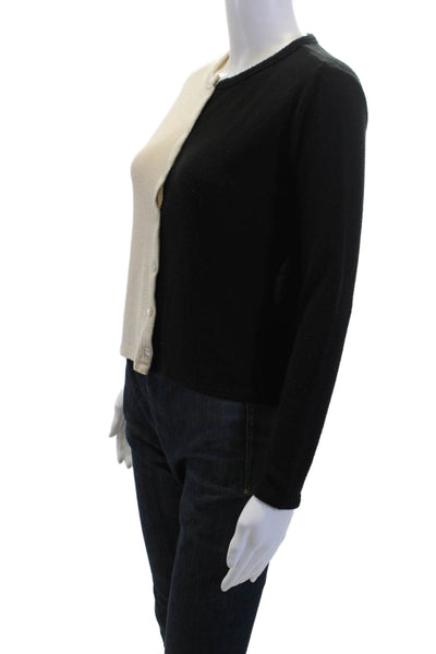 Donni Unisex Cardigan Sweater Beige 90s Button Crew Neck Long Sleeve Size S