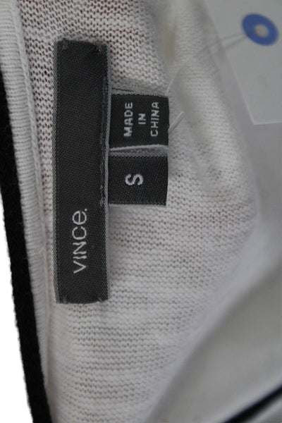 Vince Women Tunic V Neck Long Sleeve White Cotton Blend Size S