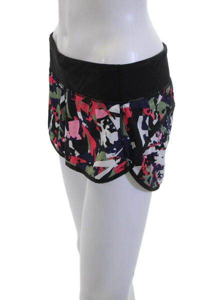 Lululemon Womens Black Camouflage Nylon Army Hook & Loop Shorts Size 6