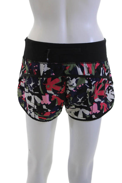 Lululemon Womens Black Camouflage Nylon Army Hook & Loop Shorts Size 6