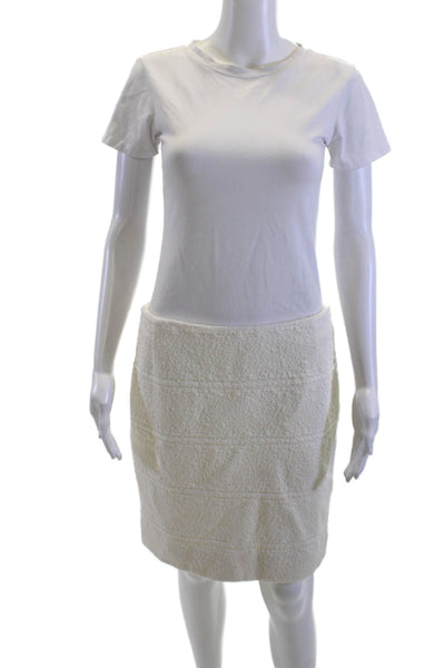 Akris Punto Womens Straight Pencil Mini Skirt Beige Solid Size 8