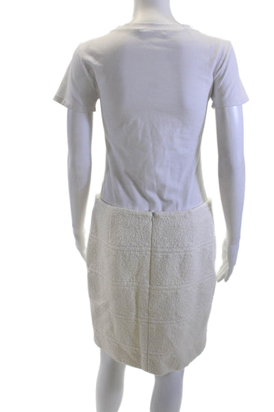 Akris Punto Womens Straight Pencil Mini Skirt Beige Solid Size 8