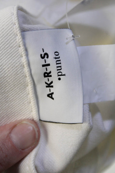 Akris Punto Women A-Line Mini Skirt White 98% Cotton 2% Polyurethane Size 8
