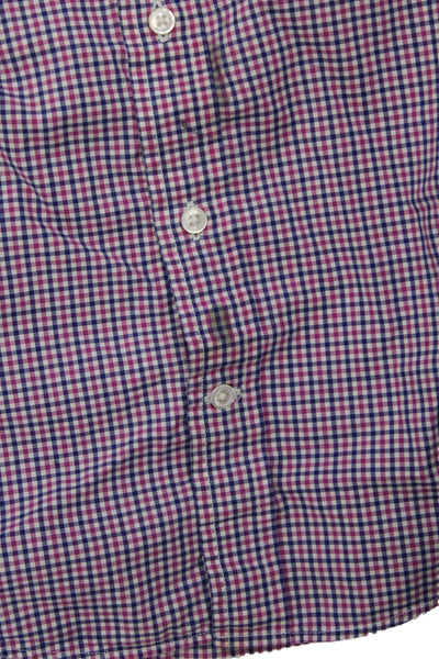 Crewcuts Boys Long Sleeve Plaid Button Casual Shirt Red Size 7Y