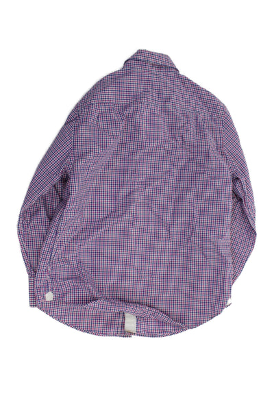 Crewcuts Boys Long Sleeve Plaid Button Casual Shirt Red Size 7Y