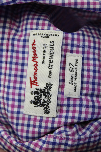 Crewcuts Boys Long Sleeve Plaid Button Casual Shirt Red Size 7Y
