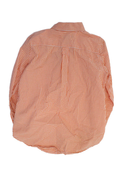 Ralph Lauren Boys Long Sleeve Plaid Button Shirt Orange Size 07