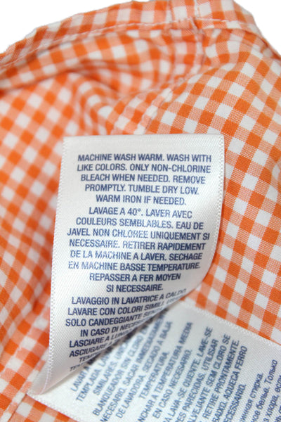 Ralph Lauren Boys Long Sleeve Plaid Button Shirt Orange Size 07