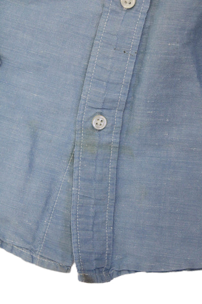Crewcuts Boys Long Sleeve Casual Button Down Shirt Blue Size 7