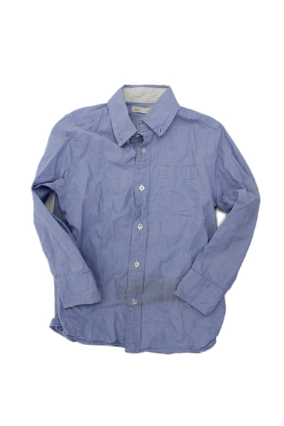 Crewcuts Boys Long Sleeve Button Up Casual Shirt Blue Size 6-7Y
