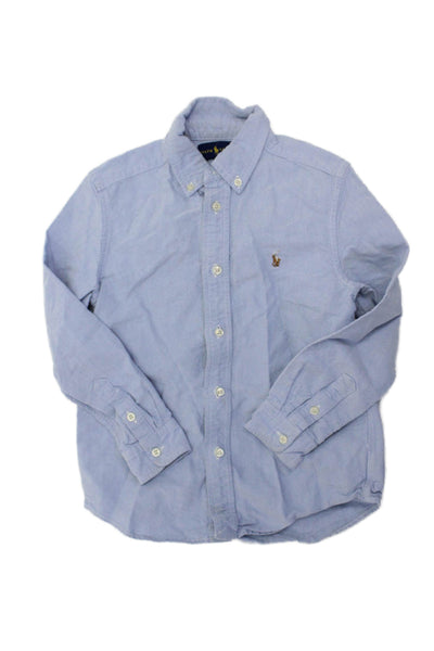 Ralph Lauren boys  Long Sleeve Button Up Shirt Blue Size 07