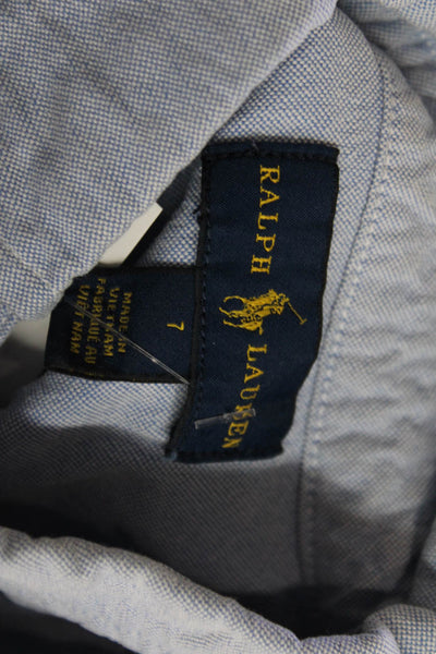 Ralph Lauren boys  Long Sleeve Button Up Shirt Blue Size 07