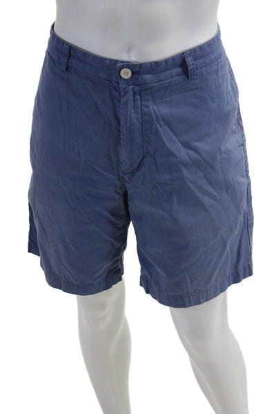 Vineyard Vines Mens Chino Shorts Blue Cotton Solid Button Size L
