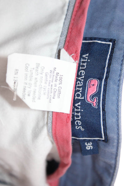 Vineyard Vines Mens Chino Shorts Blue Cotton Solid Button Size L