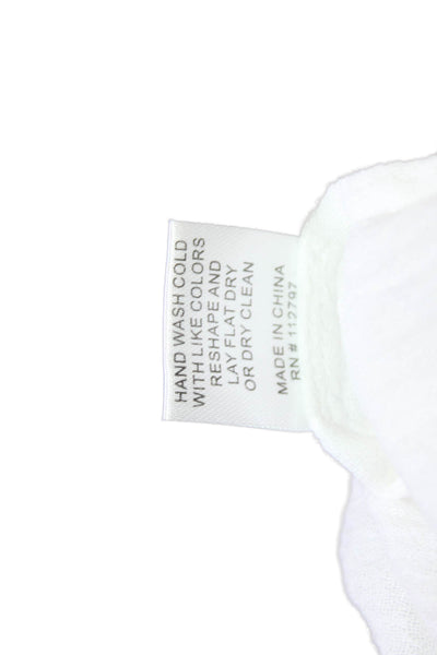 Miguelina Women Swim Cover Up White Cotton Solid Size M