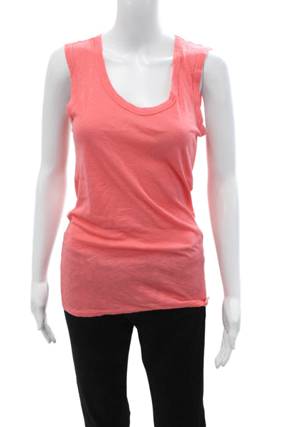 Michael Stars Women Basic Sleeveless Tank Pink Supima Modal Size One Size