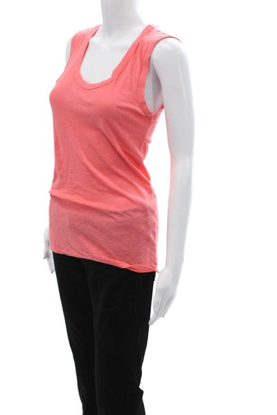 Michael Stars Women Basic Sleeveless Tank Pink Supima Modal Size One Size