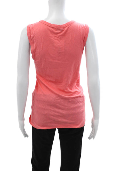 Michael Stars Women Basic Sleeveless Tank Pink Supima Modal Size One Size