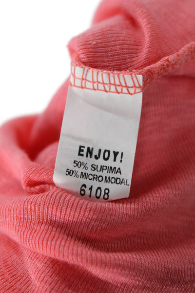 Michael Stars Women Basic Sleeveless Tank Pink Supima Modal Size One Size