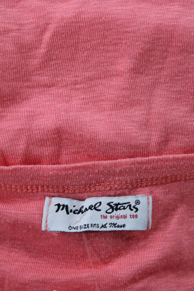 Michael Stars Women Basic Sleeveless Tank Pink Supima Modal Size One Size